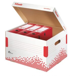 Archyvinė dėžė Esselte Speedbox, baltos-raudonos spalvos - Image 2