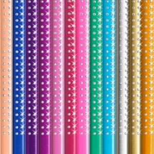 Spalvoti pieštukai Faber-Castell Sparkle, 12 spalvų - Image 2