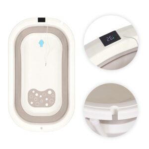 Foldable baby bathtub on stand with drain and LCD thermometer ECOTOYS - Image 6