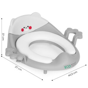 Vaikiška klozeto sėdynė su rankenomis, minkšta pagalvėlė, pilka, ECOTOYS - Image 6