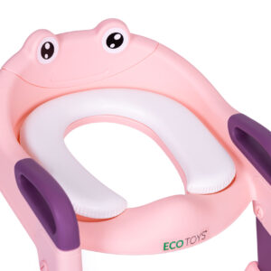 Vaikiška klozeto sėdynė su laipteliais ir kopėčiomis, rožinė, ECOTOYS - Image 6