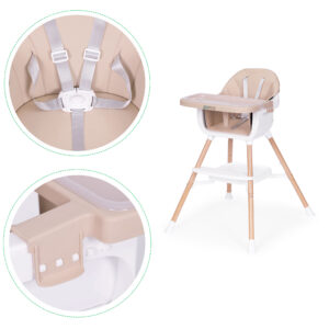 Vaikiška maitinimo kėdutė 2-in-1, smėlio spalvos, ECOTOYS - Image 6
