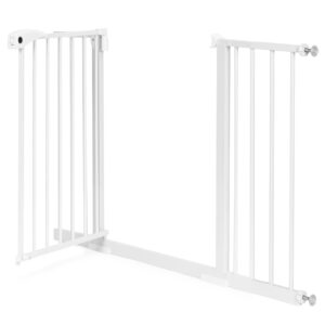 Safety Gate 74-132 cm for Stairs and Doors, Steel with Extra Panels White ECOTOYS - Image 6