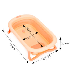 Children's bathtub foldable with drain Ecotoys pink - Image 6