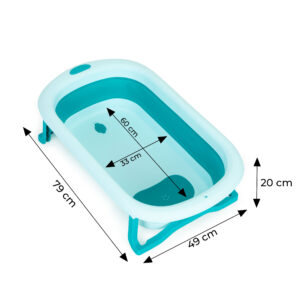 Baby Bathtub Travel Foldable with Drain Blue ECOTOYS - Image 6