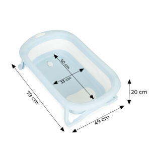 Baby Bathtub Travel Foldable with Drain Grey - Image 6