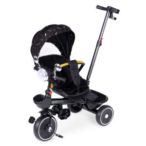 Tricycle stroller for children with swivel seat, push handle, black, ECOTOYS - Image 6