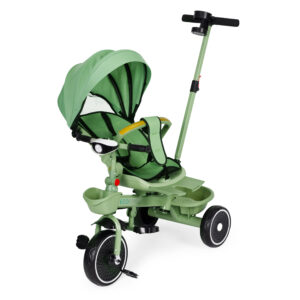 2-in-1 tricycle stroller, swivel seat, foldable canopy, green, ECOTOYS - Image 6
