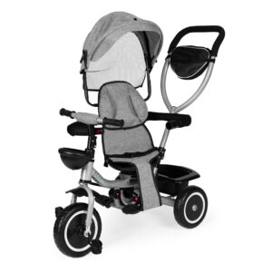 2-in-1 tricycle stroller, swivel seat, foldable canopy, gray, ECOTOYS - Image 6