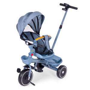 2-in-1 tricycle stroller, swivel seat, foldable canopy, blue, ECOTOYS - Image 6