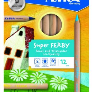 Spalvoti pieštukai Fila Ferby, tribriauniai, 12 spalvų