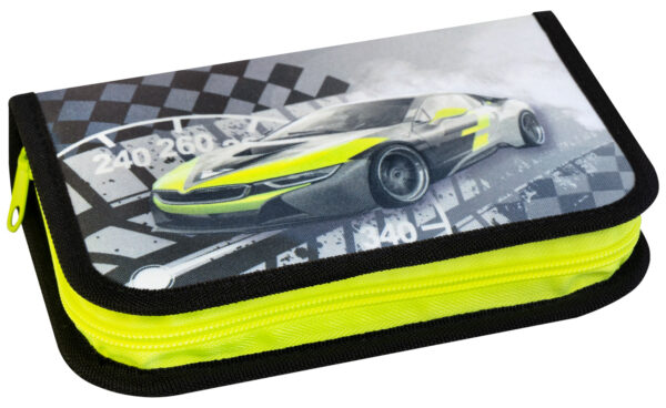 577574_Pencil case Race car, filled with 32 items