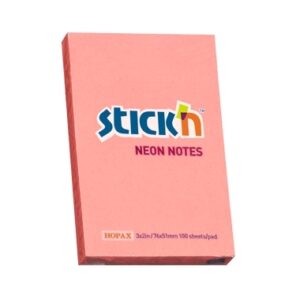 Lipnūs lapeliai Stick´N 21162, 51x76mm, 100 lapelių,,neoninės rožinės spalvos