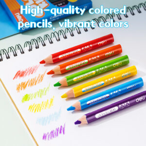 Spalvoti pieštukai DELI Color Kids, tribriauniai, 24 spalvų - Image 2