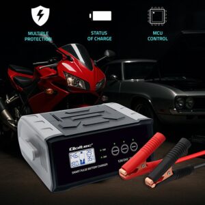 Qoltec 52514 Įkroviklis 12V 24V 25A | Lygintuvas su remonto funkcija AGM GEL SLA akumuliatoriui | LCD ekranas - Image 3
