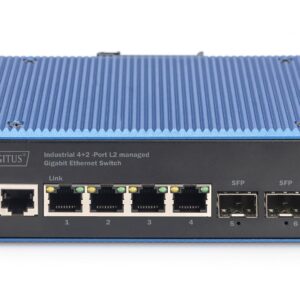 Digitus DN-651154 tinklo komutatorius Valdomas L2 Gigabit Ethernet (10/100/1000) Juoda, Mėlyna - Image 3