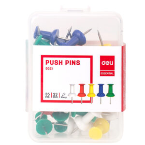 Smeigtukai DELI 10mm 35vnt/pak, įvairių spalvų - Image 2