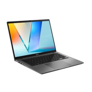 ASUS Vivobook S14 S3407VA-LY067W „Core 5 210H“, 14,0 colių WUXGA IPS lygio ekranas, 60 Hz, 300 nits, AG, 16 GB DDR5, 512 SSD, „Intel UHD Graphics“, FHD+ su infraraudonųjų spindulių kamera, 70 WHrs, „Windows 11“, aliuminis, matinė pilka