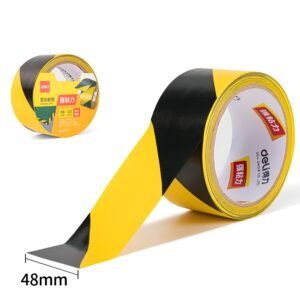 Įspėjamoji juosta DELI 48mmx18m geltona/juoda - Image 2