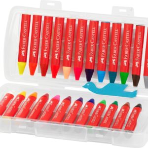 Vaškinės kreidelės Faber-Castell Jumbo, tribriaunės, 24 spalvos - Image 2