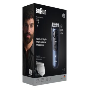 Braun BeardTrimmer 7 BT7520 Baterija 40 2 cm „Wet & Dry“ Juoda, Mėlyna - Image 3