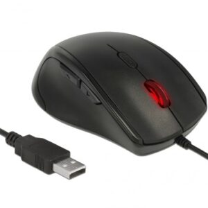 DeLOCK 12548 kompiuterio pelė Biuras Kairė ranka USB A tipo Optinis 2400 DPI