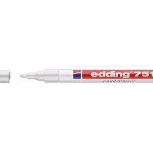 Žymeklis Edding 751 lako pagrindu, apvaliu galiuku, 1-2mm, baltos spalvos