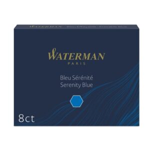 Rašalo kapsulės Waterman, ilgos, 8vnt, mėlynos spalvos