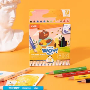 Spalvoti pieštukai DELI ColorWow tribriauniai, 12 spalvų - Image 3
