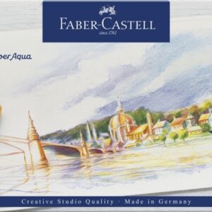 Spalvoti akvareliniai pieštukai Faber-Castell Goldfaber Aqua Creative Studio, 36 spalvų, metalinėje dėžutėje