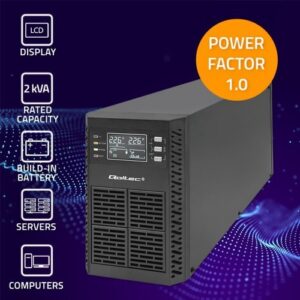 Qoltec 52281 nepertraukiamo maitinimo resursai (UPS) Dviguba konversija (prisijungus) 2 kVA 2000 W 3 AC išvestis(ys / čių) - Image 3