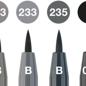 Rašikliai piešimui Faber-Castell Pitt Artist Pen Black&Grey, 8vnt - Image 2