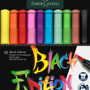 Teptukiniai rašikliai Faber-Castell Black Edition, 10 spalvų