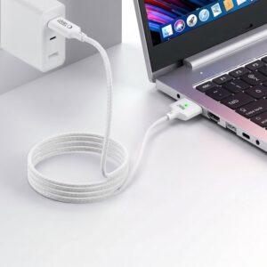 Tech-Protect MMC01 UltraBoost MAGNETINIS MACBOOK KABELIS TYPE-C Į MAGSAFE 3 140W 200CM BALTAS - Image 5