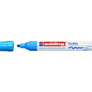 Tekstilės žymeklis Edding 4500, apvaliu galiuku, 2-3mm, šviesiai mėlynos spalvos