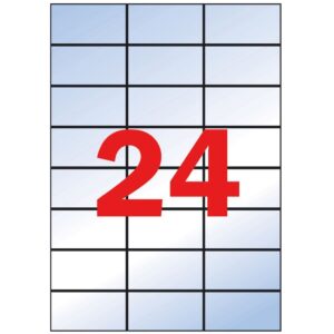 Lipnios etiketės Apli, A4, 70x37mm, 24 etiketės lape, matinės, 20 lapų, skaidrios