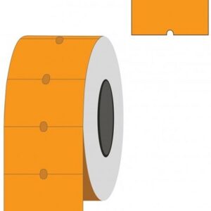 Kainų etiketės 21,5x12, stačiakampės, 1000vnt, oranžinės spalvos