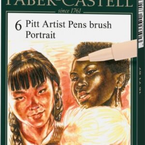 Rašikliai piešimui Faber-Castell PITT Artist Pen B, Portree, teptukiniai, 6 spalvos