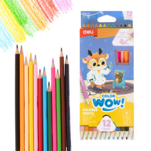 Spalvoti pieštukai DELI ColorWow tribriauniai, 12 spalvų - Image 2