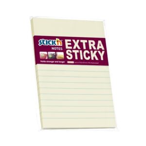 Lipnūs lapeliai Stick´N Extra Sticky 21668, 150x101mm, 90 lapelių, geltonos spalvos, linijomis