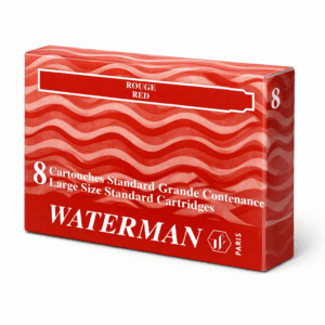 Rašalo kapsulės Waterman, ilgos, 8vnt, raudonos
