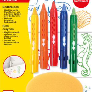 Aliejinės pastelės EberhardFaber, vonios žaidimai,  5 spalvų + kempinėlė