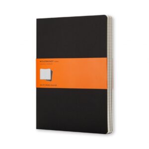 Užrašų knygutė Moleskine Cahier 19x25cm, linijomis, minkštu viršeliu, juodos spalvos, 3 vnt