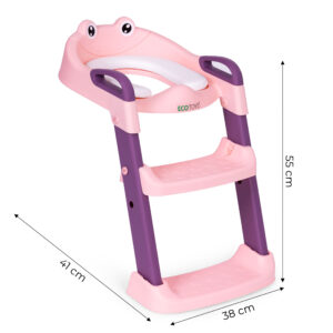 Vaikiška klozeto sėdynė su laipteliais ir kopėčiomis, rožinė, ECOTOYS - Image 7