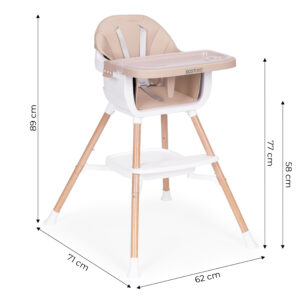 Vaikiška maitinimo kėdutė 2-in-1, smėlio spalvos, ECOTOYS - Image 7