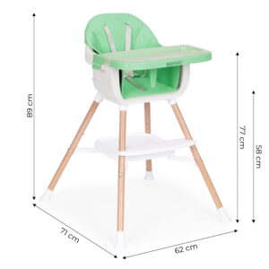 Vaikiška maitinimo kėdutė 2-in-1, žalia, ECOTOYS - Image 7