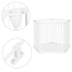 Apsauginiai varteliai ir maniežas vaikams bei naminiams gyvūnams – 5 sekcijos, 60 cm, metaliniai, balti ECOTOYS - Image 7
