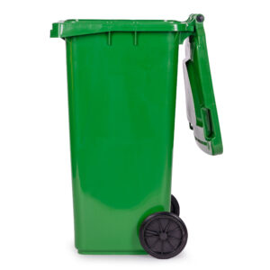 3 šiukšliadėžių rinkinys 3x120L mėlyna žalia geltona popieriui stiklui plastikui su guminiais ratukais - Image 7
