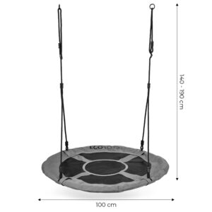 Sodo sūpynės, 100 cm, pilkos ECOTOYS - Image 7