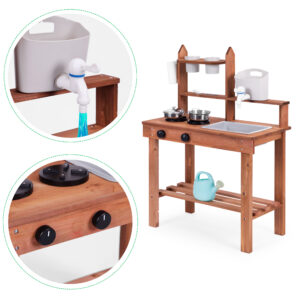 Children's outdoor mud kitchen made of fir wood ECOTOYS - Image 7